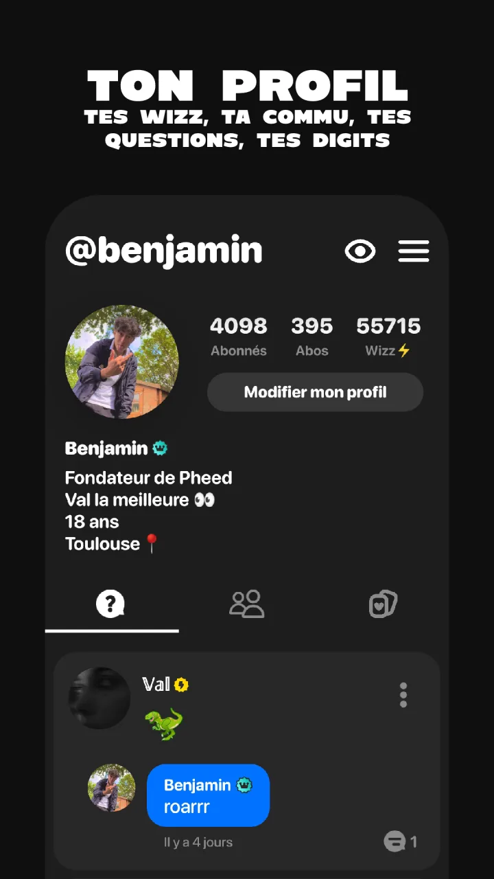 Visuel Google Play de Pheed, le profil